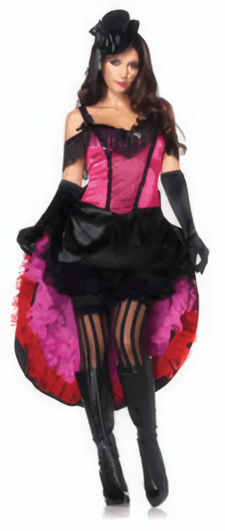 Disfraz de Can Can Fucsia y Negro